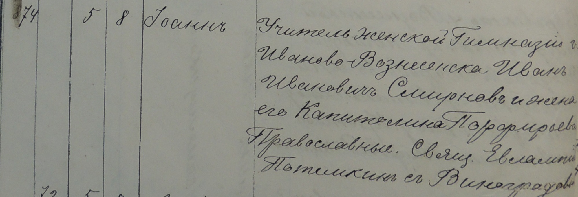 Актовая запись о рождении Ивана Ивановича Смирнова 5 марта 1909 г.